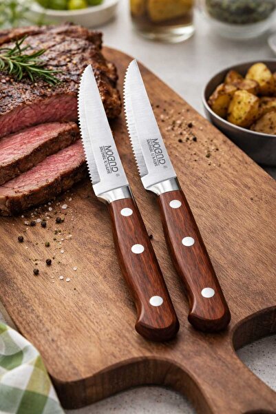 MAROB 2-Piece Steak Knife – Wooden Handle