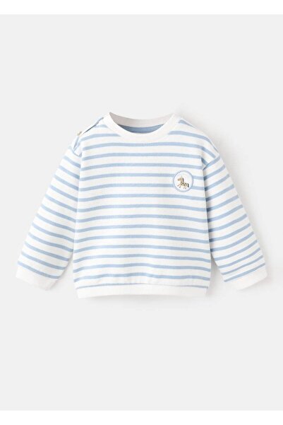 MANGO Baby Çizgili koton sweatshirt