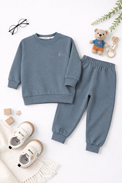 tunays shopping طقم أطفال من قماش قطني عضوي 100% بخيطين