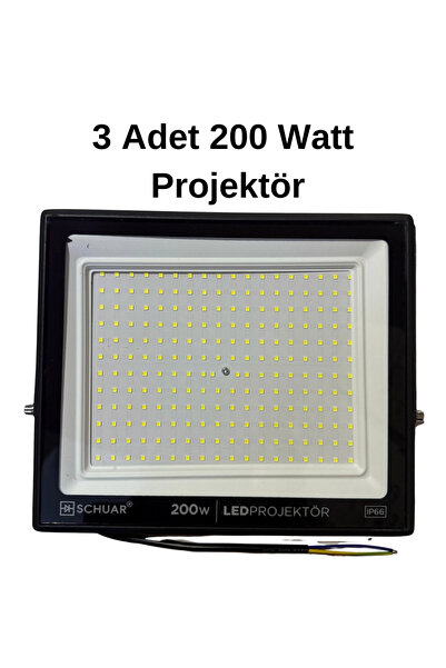 POWERR LED AYDINLATMA 3 Adet Kampanyalı 200 Watt Siyah Slim Kasa 6500K Beyaz ...