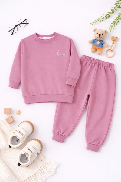 tunays shopping طقم أطفال من قماش قطني عضوي 100% بخيطين