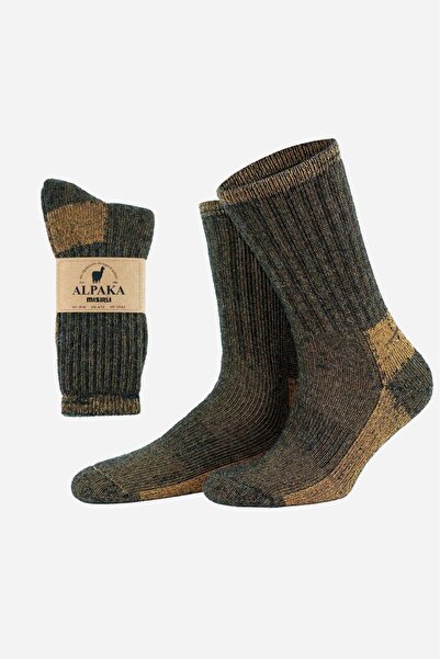 Mısırlı Men's Winter Breathable Moisture-Wicking Alpaca Wool Socks 2-Pack (2 Pairs)