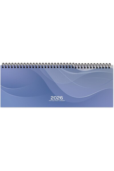AyrStore Keskin 2026-AJ-65 12 * 33,5 Spr.Haftalık Masa Ajandası-Mavi