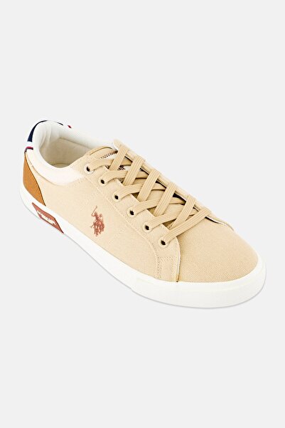 U.S. Polo Assn. حذاء كاجوال برباط للرجال، لون بيج