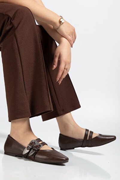 Kartezyen yeni sezon çift baletli zarif şık kadın babet