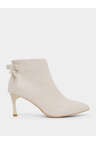Take Two By Styli Solid Textured Bow Detail Ankle Boots