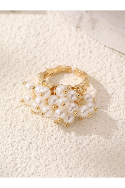 Take Two By Styli Faux Pearl Embellished Ring