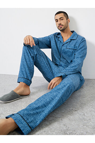 Styli Men Printed Oversized Shirt and Pyjama Set