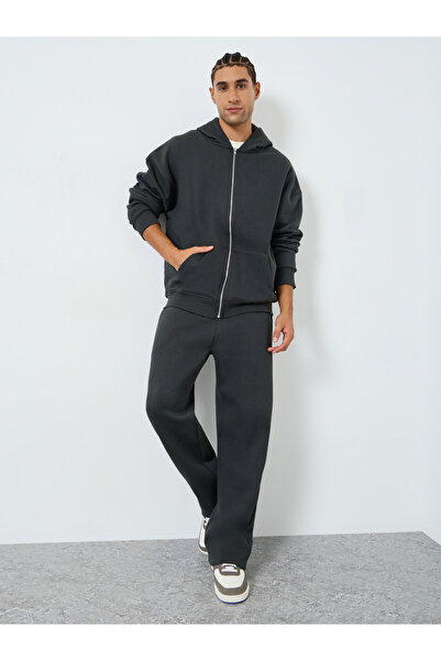 Styli طقم رجالي قصة فضفاضة من جاكيت بغطاء رأس وبنطال رياضي