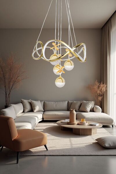 Harnelli 3 Renk Yanabilen 4 TOPLU Modern Ledli Avize