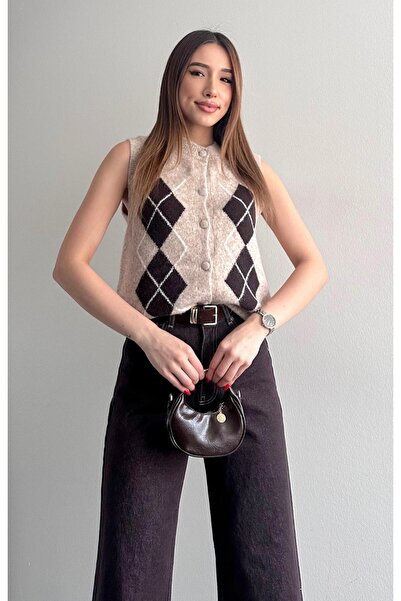 fujya Baklava Pattern Regular Fit Knitwear Vest