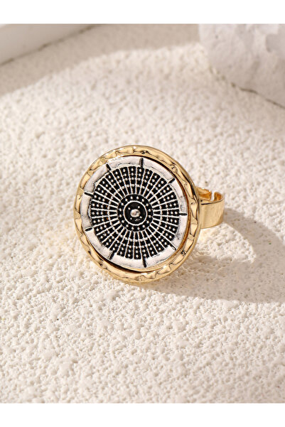 Take Two By Styli Round Ring with Geometric Mandala Design