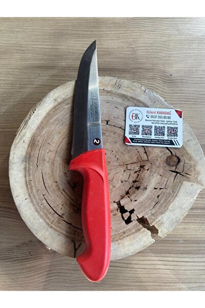 Karadağ 🔪 SÜRMENE Kırmızı Mutfak Bıçağı 2 No 14,5 cm – El Yapımı