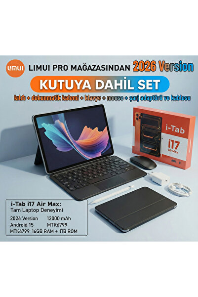 OEM LIMUI PRO - iTab i17 Air Max Tablet 16GB RAM + 1 TB ROM 12000 mah / ANDROİD 15.0