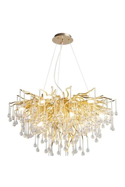 trandafi led Candelabru de cristal L15/500 auriu Sticlă cu efect de cristal auriu pentru living sau dormitor