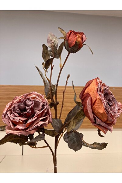 PLUS HOME YAPAY ÇİÇEK 3'LÜ ŞAKAYIK RENK KAHVELİ TURUNCU YÜKSEKLİK 80 CM