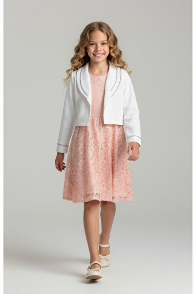 FESSHERA KİDS Set haine din dantelă pentru fetiță, jachetă bolero, 9-12 ani