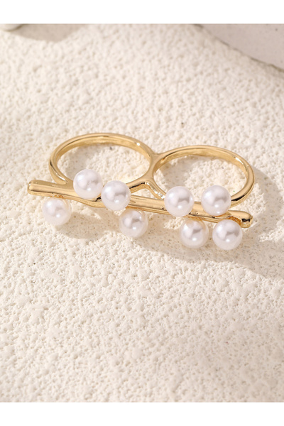 Take Two By Styli خاتم مزين باللؤلؤ الصناعي