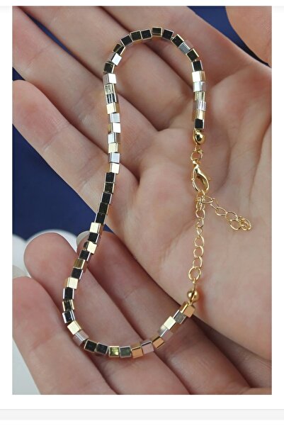 shop Gold-Colored, Italian Model, Cube Bracelet.