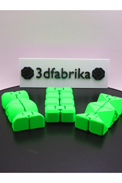 AHWALL مجموعة مكعبات خضراء مستديرة • مكعبات مخروطية • مكعبات مربعة – سلسلة مك...