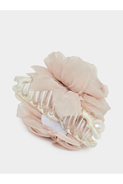Styli مشبك شعر بيج مزين بالزهور