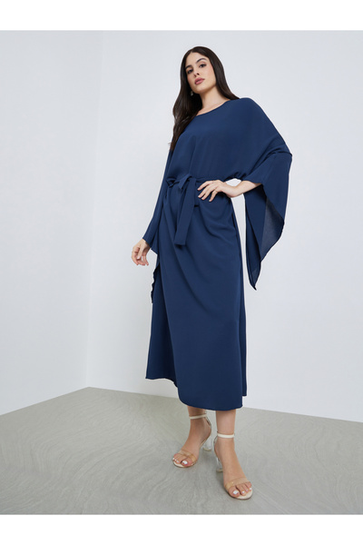 Styli Women Navy Blue A-Line Maxi Jalabiya