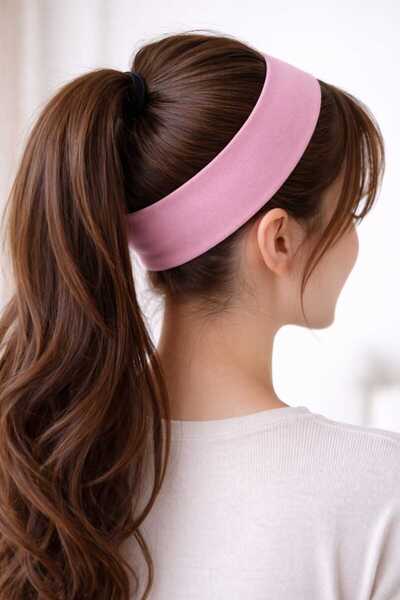 MAKSESUAR Bandă de păr din bumbac elastic roz pentru femei