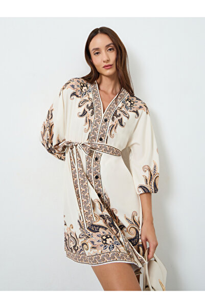 Take Two By Styli Women Printed Mini Dress with 3/4 Sleeves