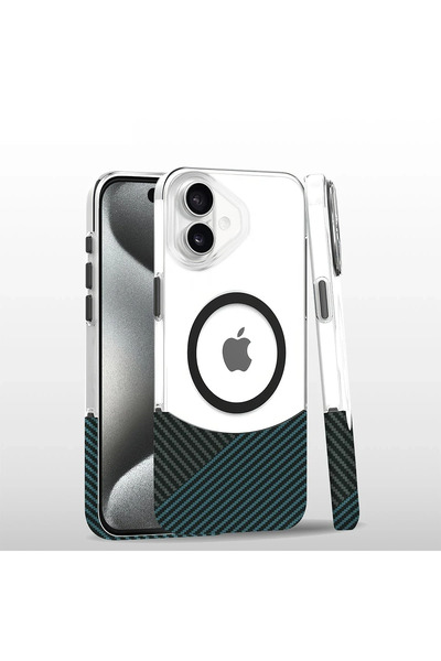 Joko 1613132747 غطاء ماج سيف كربوني لهاتف آيفون 16 بلس - (213231) أزرق فاتح