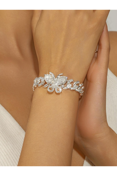 Take Two By Styli Rhinestone Butterfly Inlaid Bracelet