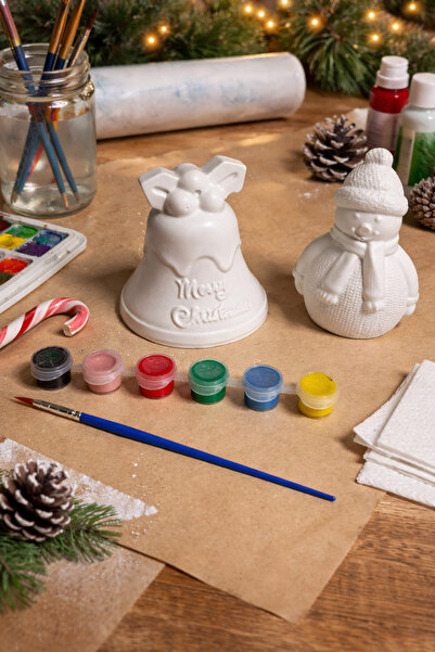 Sisay Home Figürlü Taş Boyama Seti – Fırça & Boya Dahil Yılbaşı Temalı