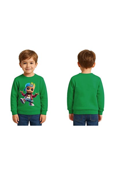 SEDİRLİ Unisex Groot cu imprimeu Copii Swae tricou 3 fire cu borduri