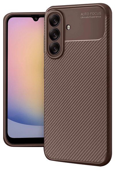 New Face Mtxdpn Samsung Galaxy A56 Case Auto Focus Carbon Cover (222344) - Brown