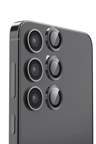 NewFace عدسة كاميرا سامسونج جالاكسي S25 بلس رايز معدنية - أسود JOJUA