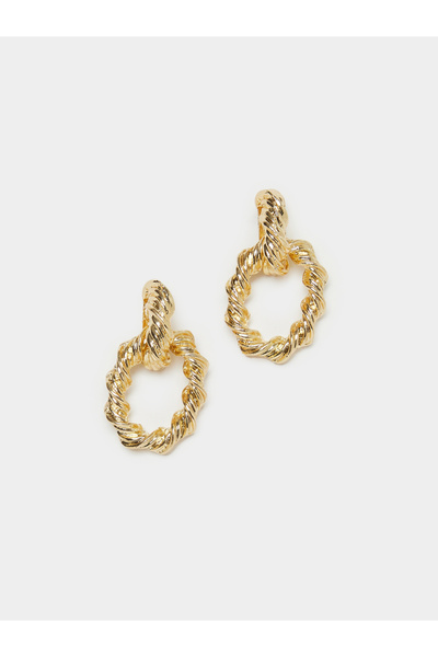 Styli Gold Twisted Hoop Earrings