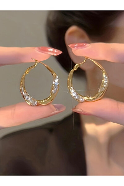 Take Two By Styli Embellished Circle Earrings