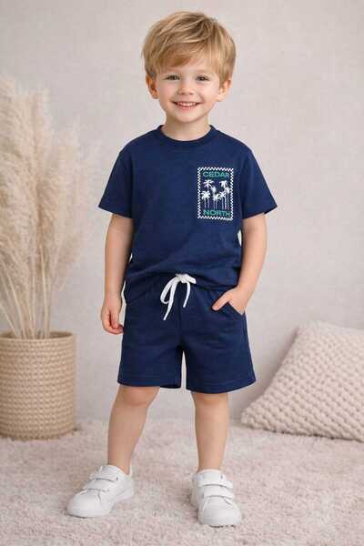 Ruhat Kids Boy's printed shorts set