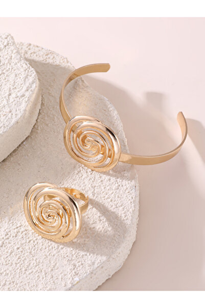 Take Two By Styli طقم من قطعتين - سوار دائري مفتوح وخاتم