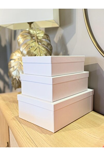 APAYDIN ÇEYİZ Beyaz Sert Mukavva Kutu Büyük-Orta-Küçük Boy Büyük Beyaz Gelin-...