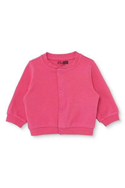 ebebek Hello Baby HelloBaby Kız Bebek Basic Hırka İnterlok Bisiklet Yaka Uzun...