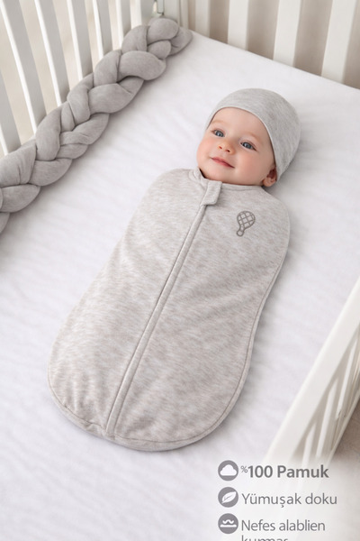 Melekpare %100 Pamuklu Fermuarlı Bebek Kundak Yeni Doğan