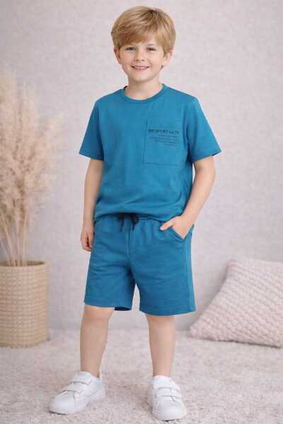 BARKOD KİDS طقم شورت للأولاد مع تفاصيل جيبية