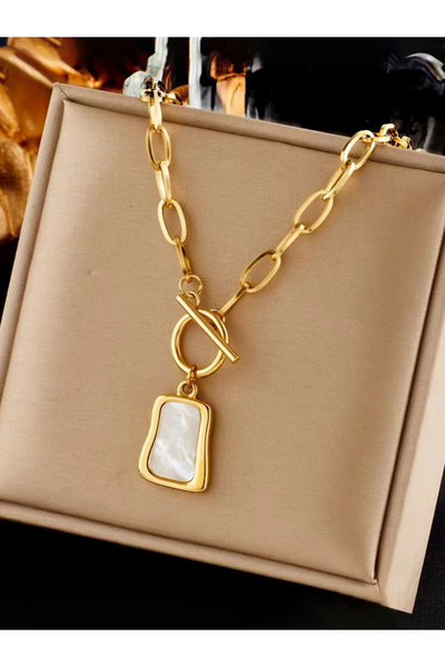 Take Two By Styli قلادة مربعة الشكل بسلسلة متشابكة