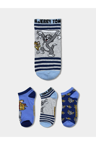 Tom and Jerry By Styli Pack of 3 - Tom and Jerry Ankle Length Socks