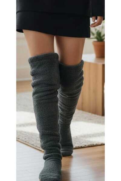 MOONSAND Wellsoft Plush Over-The-Knee Home Socks Long Socks Booties Winter Un...
