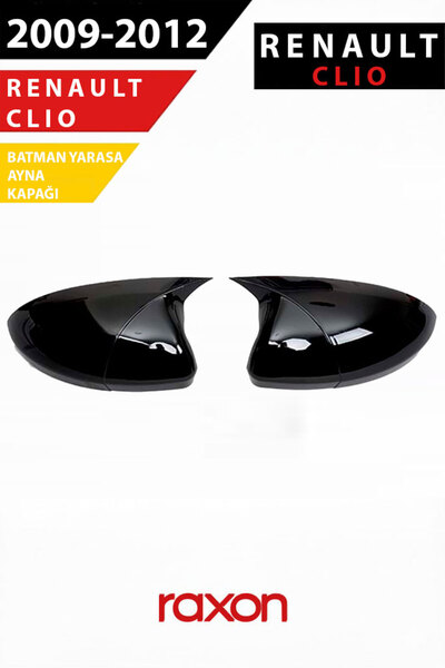Raxon Renault Clio MK3 2009–2012 Batman & Yarasa Ayna Kapağı – Parlak Piano B...