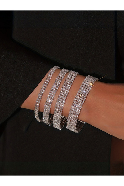 Take Two By Styli Pack of 4 - Sparkling Silver Bracelet