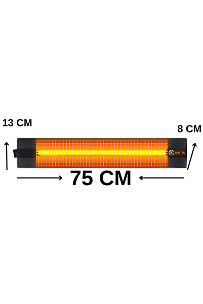 Sunstar Elektrikli Halojen Isıtıcı Soba – IP67 – İç/Dış Mekânlar – Kumandalı/Kumandasız