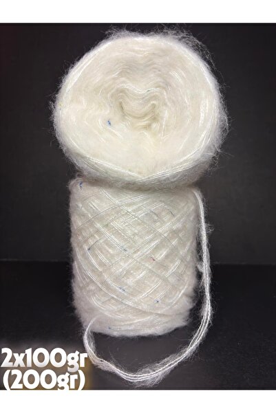 Ana&Kuzusu İplik Krem (2 kat) ince elit moher, çok renkli tüvit (viskon) 3 ka...