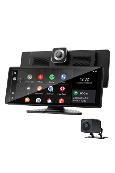 lemorele 9003D, 10.26 inç Kablosuz CarPlay & Android Auto Ekran, 4K DVR Ön Yo...